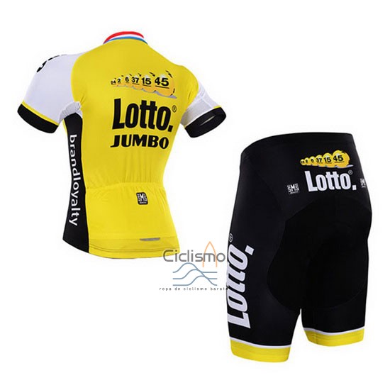 Lotto NL Jumbo Ropa Ciclismo Culotte Corto 2016 Mangas Cortas Blanco y AMarillo